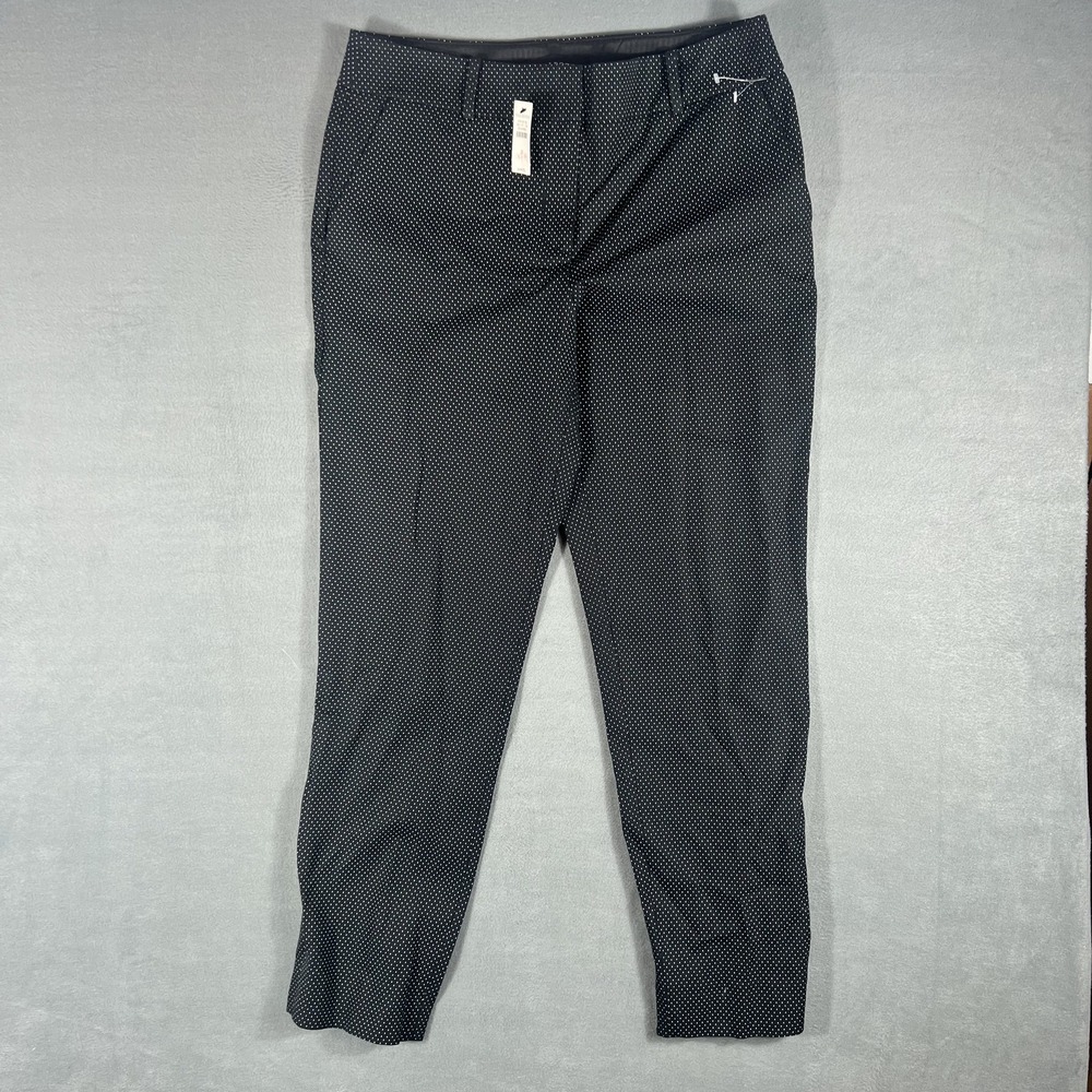 Talbots Women's Hampshire Ankle Pants‎ Size 8 Black White Polka Dot Stretch NWT